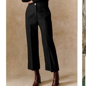 Sezane  black high waisted cropped trousers Damon size 6